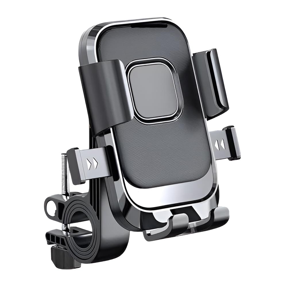 LikeStar® Universal Bike & Motorcycle Mobile Holder, 360° Rotation, One Touch Lock, Anti-Slip Grip, Shockproof & Secure Mount for Smartphones – Perfect for Cycling, Riding & Navigation - Handlebar Fit