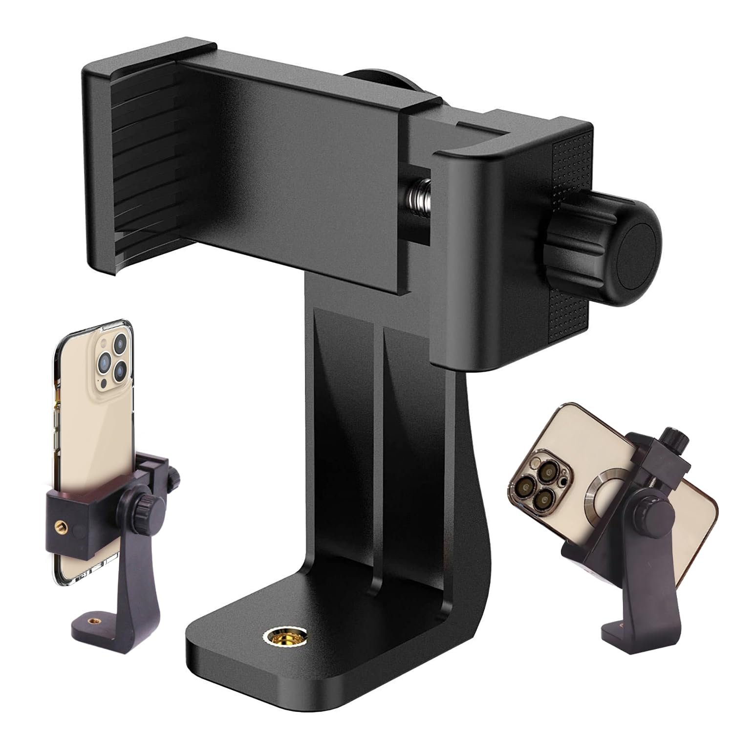 Amazon Basics Rotating Mobile Holder with Adjustable Screw and 360° Swivel, for Any Tripod, Ring Light, Phone, Camera, and Video Camera, Ideal for Videographers and Photographers