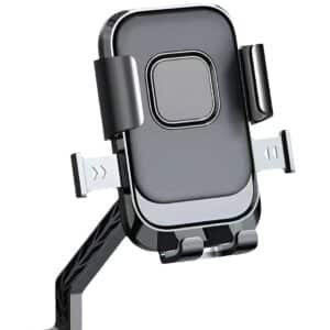 LikeStar® Mirror Mount Scooty Mobile Holder – 360° Rotation, One-Touch Lock, Anti-Vibration, Shockproof & Secure Grip Phone Mount for All Smartphones – Perfect for Riders & Delivery Use