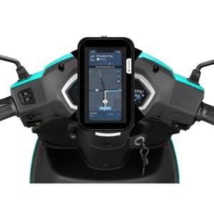 SIAGO Premium Mobile Holder for Scooty/Motorcycle | Universal Water-Resistant Phone Pouch | 360° Swivel & Adjustable Fit for Activa & All Scooters | Hands-Free Navigation | Smoky Black | SIA11