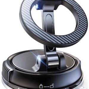 Kingone Car Phone Holder for Magsafe [78+LBS Strongest Suction & 2400gf Strongest Magnetic] 360° Adjustable Car Phone Mount, Cell Phone Holders for Your Car & All Smartphones (Carbon Fiber)