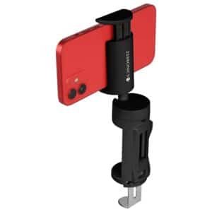 Zebronics Lightweight 360° Rotatable Mobile Holder, Upto 6.9 inches, Multi Angle Adjustment, Universal Clamp, Compact, Foldable, Compatible with Mobile (MS90, Black)