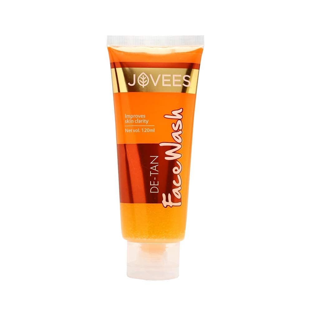 Jovees Herbal Detan Facewash For Glowing and Clear Skin With Liquorice & bearberry Ext. | Gentle Cleanser For Brighten, Even Tone and Hydrates | Suitable for All - 120ml