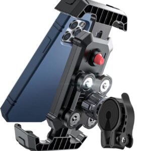 CASON Mobile Holder for Bikes,Scooty/Cycle Phone Holder Mount,with Shock Absorbtion,Switch Lock Behind,Cushioning Pads,360° Rotation for Handlebar Compatible with All Phones