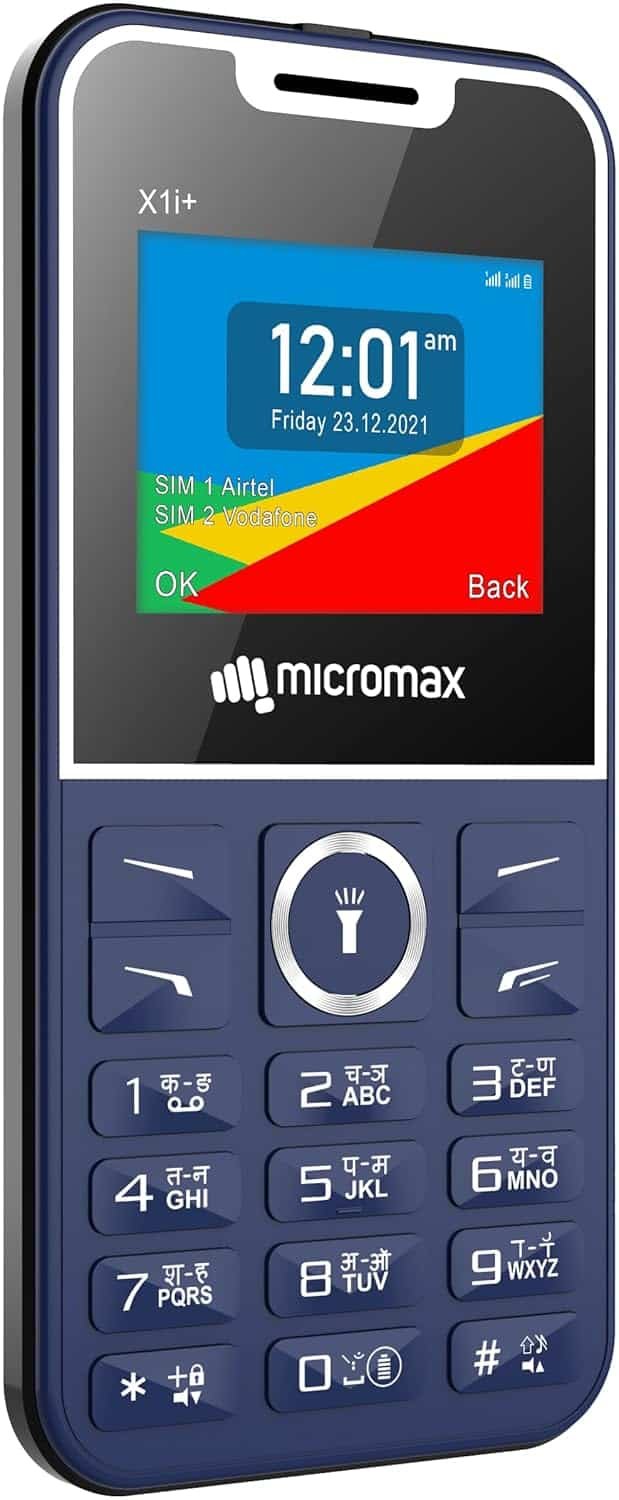 Micromax All-New X1i Smart Dual Sim Keypad Phone | Big 2.4″ Display |Type C USB Port | Bright Torch| Wireless FM | Auto Call Recording | Blue |