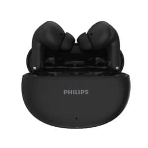 Philips TAT1269 Bluetooth Truly Wireless in Ear Earbuds with mic, 13mm Drivers, Bluetooth 5.4, 40H Playtime, IPX5, Fast Charging, Touch Controls, Voice Assistant, Mono Mode, LED Indicator (Deep Black) | Bluetooth 5.4, 13mm Drivers, 40H Playtime, IPX5, Fast Charging
