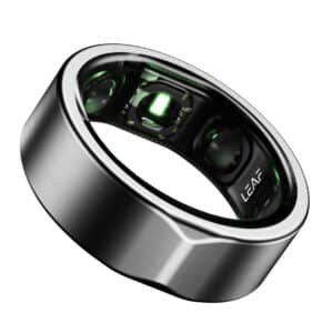 Leaf Halo Smart Ring | Health Tracker | Sleep, Fitness, Stress | Includes 30+ Workout Modes | Battery upto 10 Days | Buy Sizing Kit First | Track Steps, HRV, SPO2 & Periods | Lunar Silver - Size 12