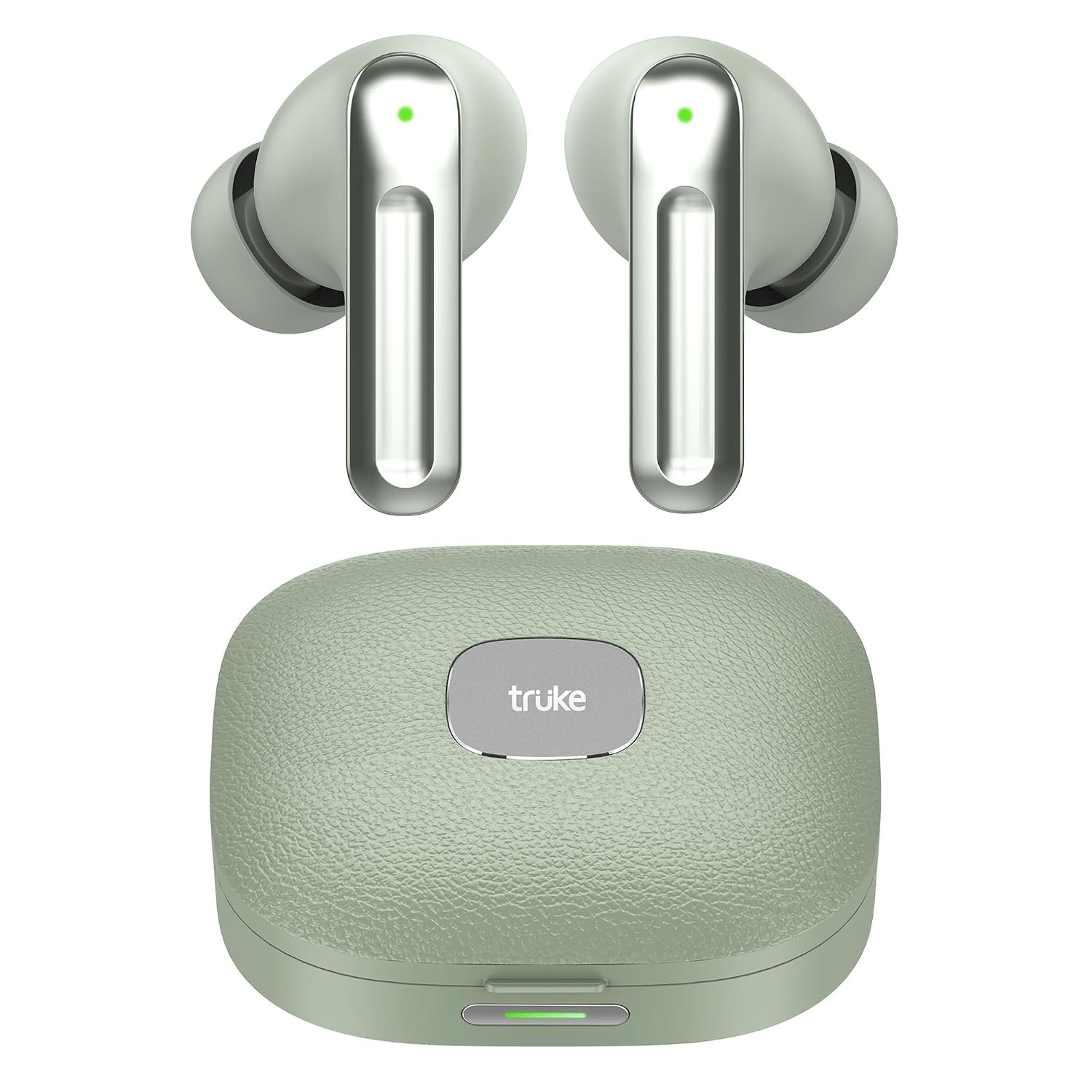 truke Mega 9 New Launch True Wireless in Ear Earbuds W/ 24-Bit Lossless Spatial Audio, 70H Battery Fast Charge Ear Buds, Leather Finish, 13mm Speakers TWS, 40ms Ultra Low Latency, 4Mics ENC