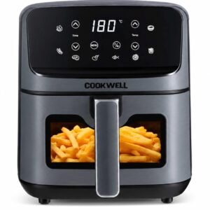 Cookwell Air Fryer - 5L With See Through Window - 1400W (Grey & Black)