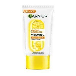 Garnier Bright Complete Vitamin C Face Wash for Brightness & Glow, 160g | Vitamin C facewash for women and men | Daily Cleanser Suitable for all skin types | For Brightening and Glowing skin
