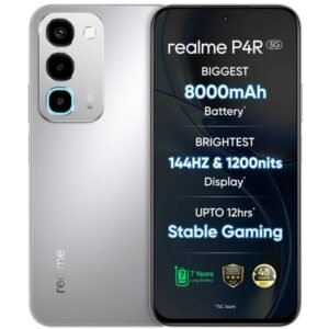 realme P4R 5G Smartphone, Silver Glare, 8000mAh Battery, 144Hz Display, 6 GB RAM, 128 GB