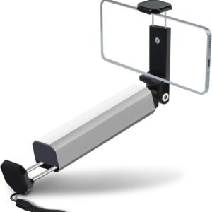 Aluminum Alloy Mobile Phone Stand | Adjustable & Foldable 360° Rotation Phone Holder for Desk, Car, Train & Airplane | Portable Travel Stand for i.Phone & Android (Silver)