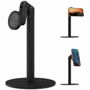 Zebronics Magnetic Mobile & Tablet Holder, 360° Rotation, Multi-Angle Adjustment, Height Adjustable, MagSafe Compatible with Metal Ring, N52 Magnet (MS500)