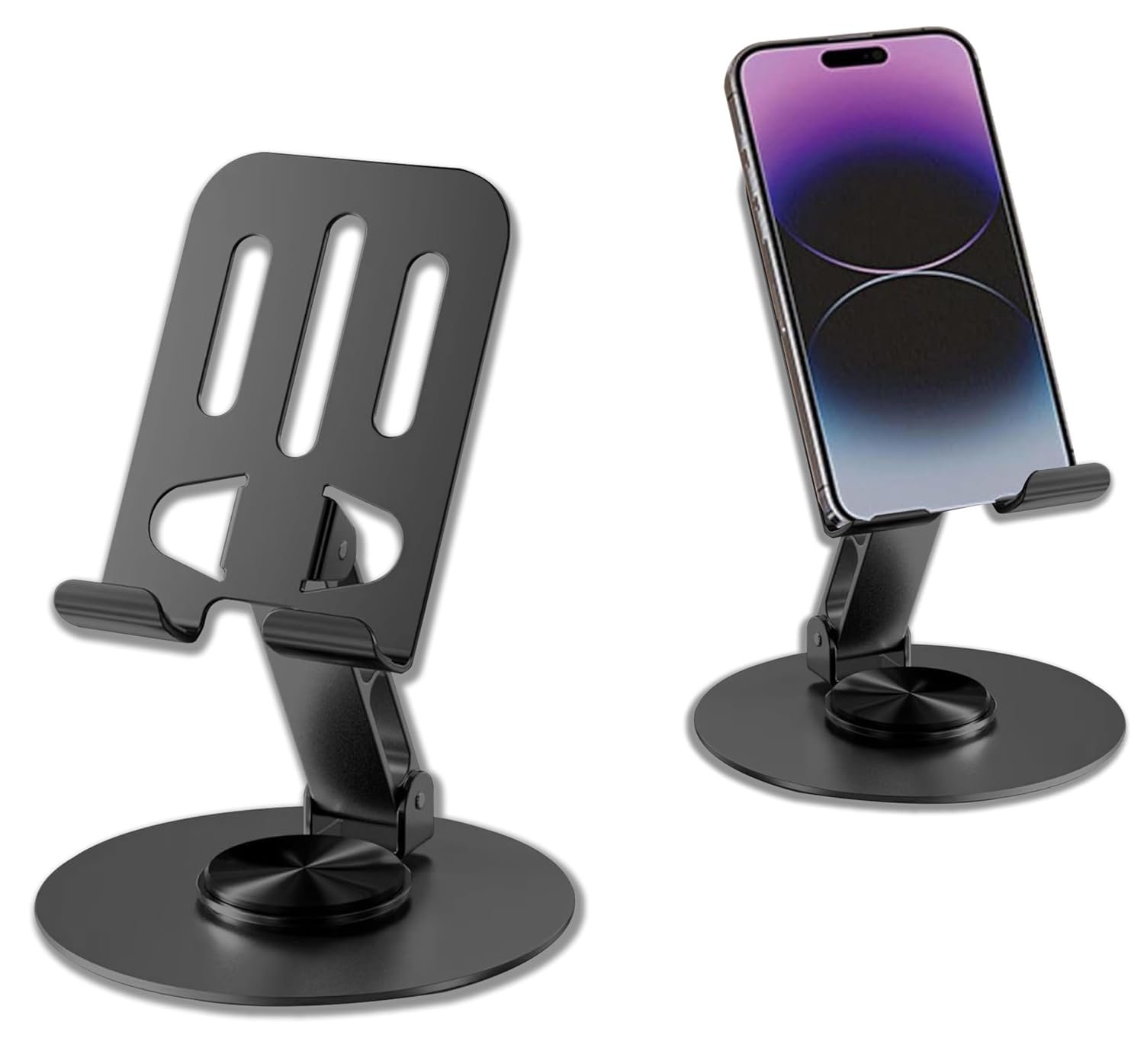 Mobile Phone Stand, Black, Metallic