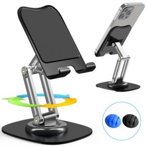 Metal Phone Stand, Adjustable Foldable Cell Phone Stand Holder for Desk