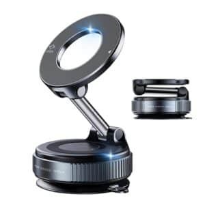 Vacuum Magnetic Phone Holder | Foldable Suction Cup Magnetic Phone Mount for Car, Car Phone Holder for iPhone 17/16/15/14/13/12 Series