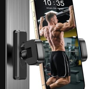 CLOUDVALLEY Gym Magnetic Phone Holder, 360° Adjustable Strong Magnetic Phone Mount with Tripod & Fill Light Support, Universal Workout Mobile Holder for Gym, Fitness, Home & All Smartphones
