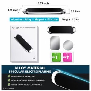 Magnetic Car Phone Holder, Mini Strip Style Dashboard Mount, Universal for Any Smartphones Car Mobile Stand