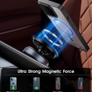 Magnetic Phone Holder for Car with Strong Vacuum Suction Cup | 360° Adjustable Mount for Dashboard, Windshield, Mirror & Shower | Universal Mobile Holder Compatible with All Smartphones