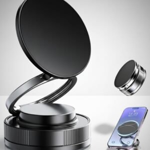 Dangfly 360° Magnetic Vacuum Phone Mount | Strong Magnetic Car & Desktop Holder | Universal Smartphone Compatible | Shockproof, Stable Grip, Multi-Surface Suction Mount