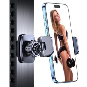Coolpow Magnetic Phone Holder for Gym【Strong Magnets】 Tripod Mount Ring Gym Magnetic Phone Holder Attach to Metal Surface, Gym Accessories for Mothers Gift Essentials for All Smartphones 4.7-7"