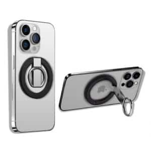 Regor Magnetic Holder| Mag-Safe Ring Compatible| Foldable Mobile Stand | Metal Ring Holder | Mobile Back Holder Grip| Metal Grip for Selfie & Works as iPhone & Android Phone Stand – Black
