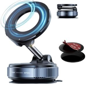 360° Vaccum Magnetic Phones Holder, Magnetic Car Phone Mount, Hands-Free Suction Cup Phones Holder for Car/Gym/Mirror/Shower, Car Mount Compatible All Mobile