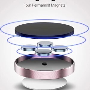 [Pack of 2 Magnetic Car Mount, Mobile Phone Holder for Car Dashboard with Aluminium Body (Black)