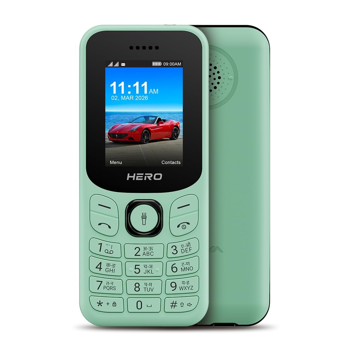 Lava Hero Shakti 2026 Dual Sim Keypad Mobile Phone (with Vibration Alert) | 1.8" Display | Super Saving Battery Mode | Stylish Design | Number Talker | (Mint Green)| Type-C