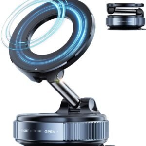LIZANTA 360° Vacuum Magnetic Phones Holder, Magnetic Car Phone Mount, Hands-Free Suction Cup Phones Holder for Car/Gym/Mirror/Shower, Car Mount Compatible with All Mobile (Pro Black)