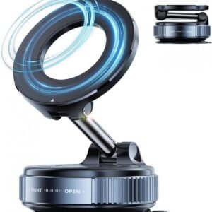 FitGuard's Magnetic vaccum Phone Holder for Car, 360° Adjustable Mount with Suction Cup Base, Compatible with MagSafe, Dashboard and Windshield