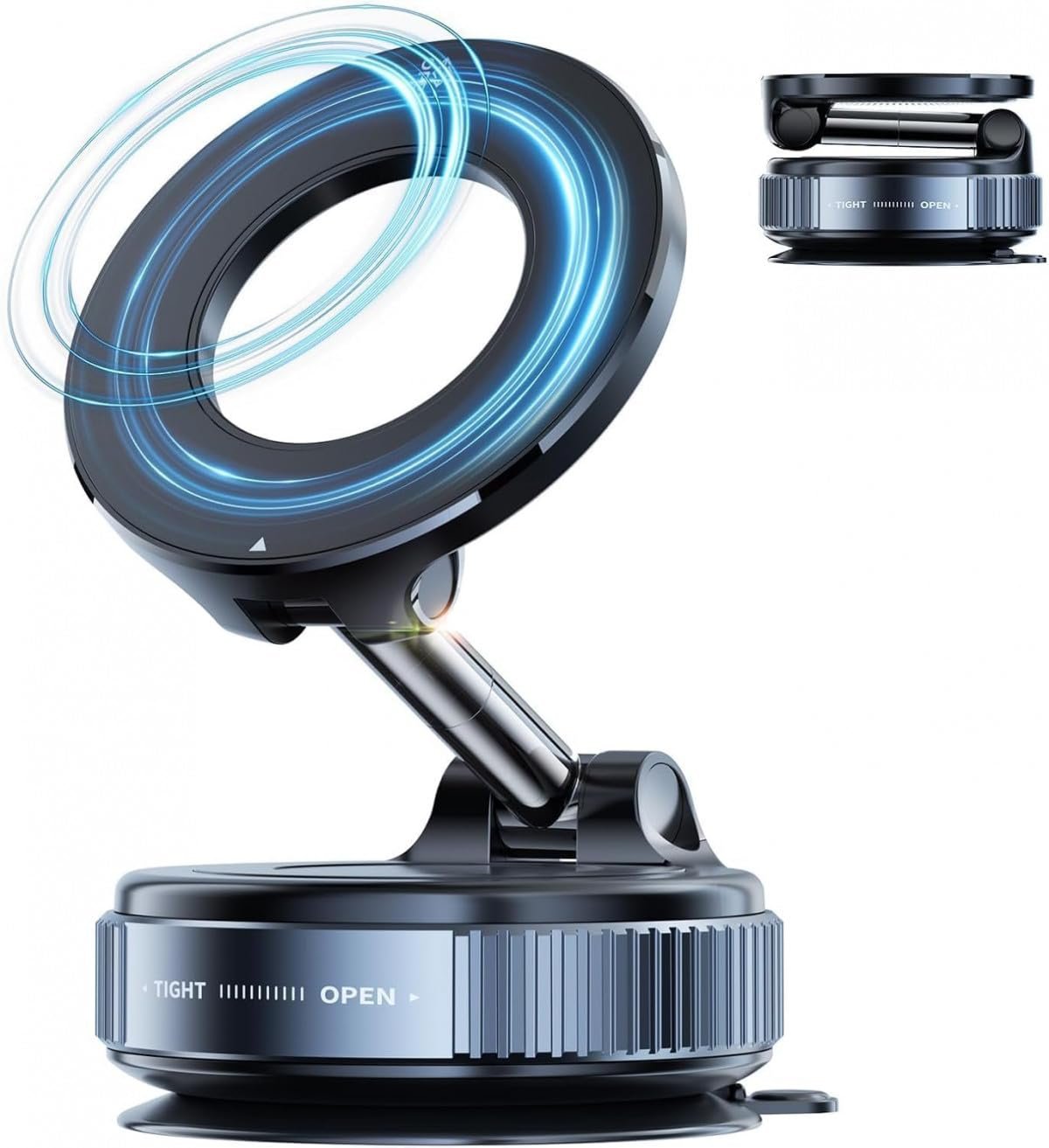 FitGuard's Magnetic vaccum Phone Holder for Car, 360° Adjustable Mount with Suction Cup Base, Compatible with MagSafe, Dashboard and Windshield